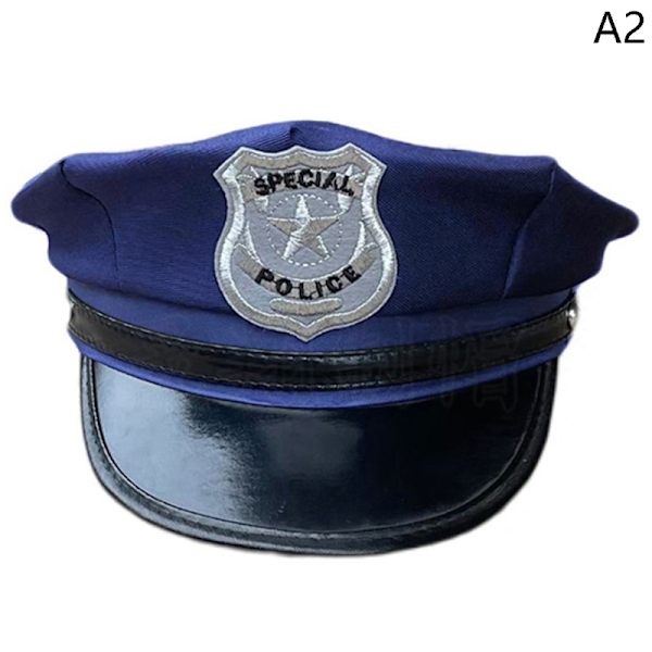 1 kpl Creative Octagon Police Cap Classic Adults Police Hat Milit blue