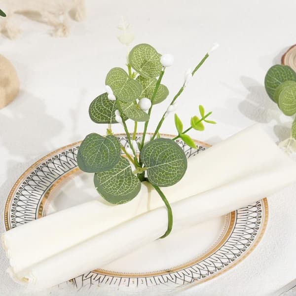 Falske Eukalyptus Servietringe – Rustikt Bryllup & Valentinsdag Green