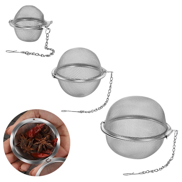 Rostfritt te Infuser Sphere Locking Spice Tea Ball Sil Me M