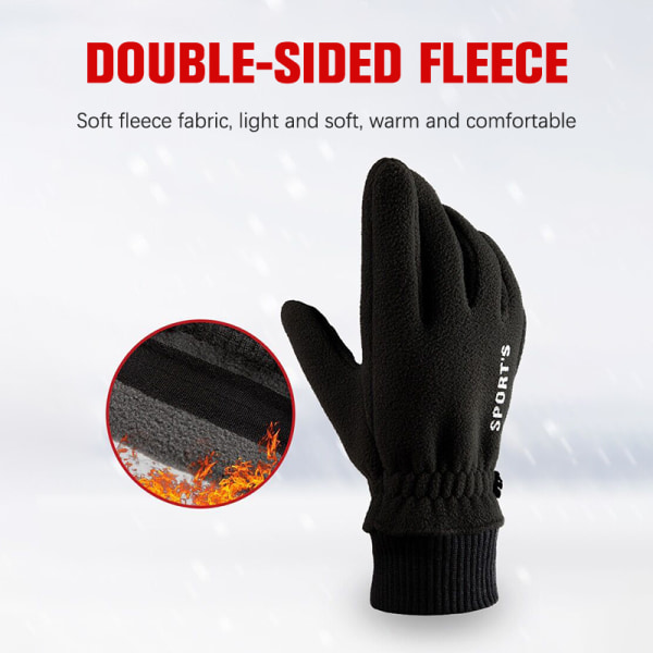 Miesten Winter Touch Gloves Miesten Plus Velvet Thicken Driving Warm Black