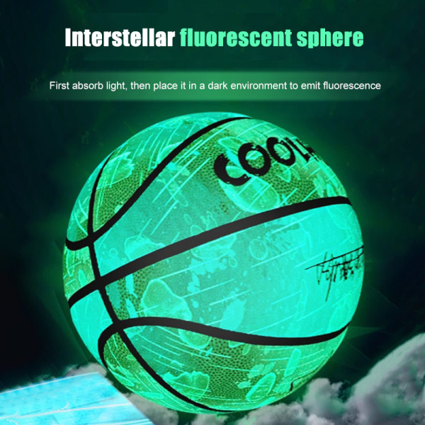 Night Glow Basketball Pu Soft Leather Outdoor Anti Slip Basketb Starry sky color Number 7 ball