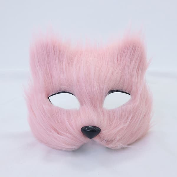 1PC Fox Mask Furry Halv Ansikte Djur Simulerad Katt Mask Hallowee Multicolor