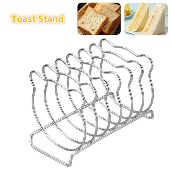 Stilfuld skive toaststativ til brødudstilling i rustfrit stål og B