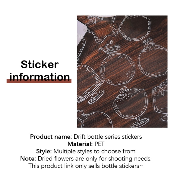 Drift Bottle Series Klare klistermærker Bogmærker Håndbog gør-det-selv Decor D