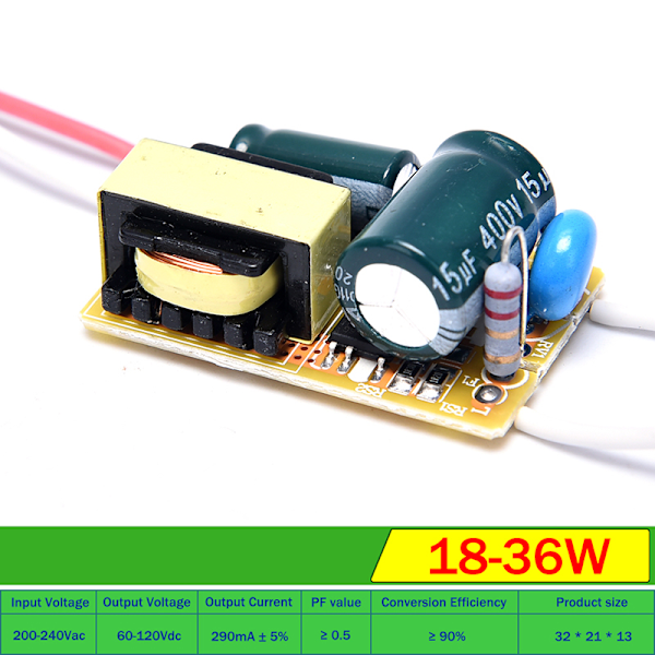 3W 5W 8W 18W 36W LED lysdriver strømforsyningstransformator strålende 18-36W
