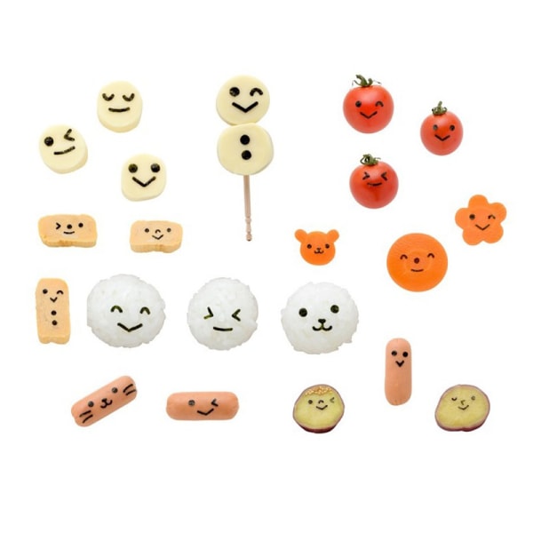 Sushi Tool Seaweed Nori Punch ter Smile Face Cartoon Rice Ball StyleC 3PCS