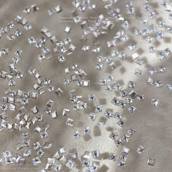 50 st glänsande zirkon strass nagelstenar 3d Flatback strass Champagne