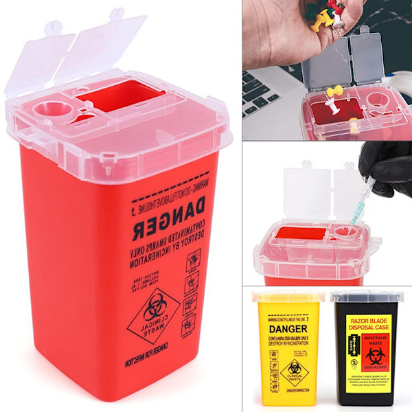 1L Plastbehållare Avfallsbehållare Engångstips Återvinningshink Red