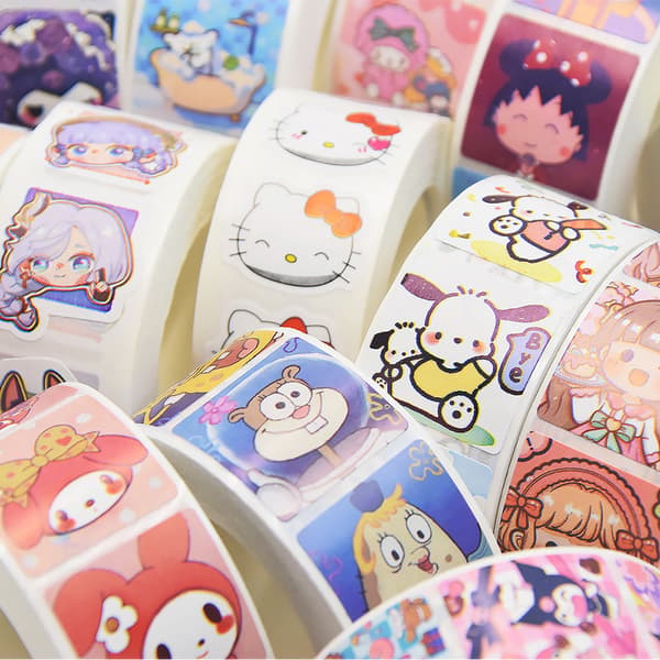 Cartoon Roll Sticker Animation Character Selvklæbende Sticker A1