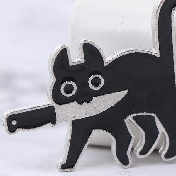 Cartoon Creative Black Cat Modeling Pop Emalje Pin Lapel Badges