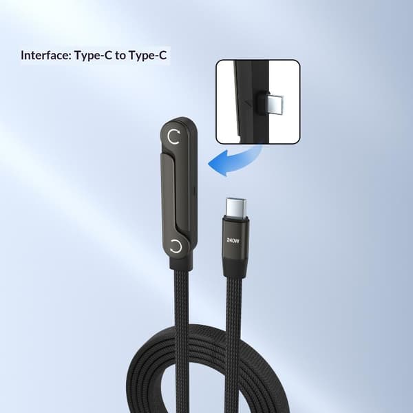 240W USB C hurtiglading datakabel med innebygd telefonstativ, holdbar A1