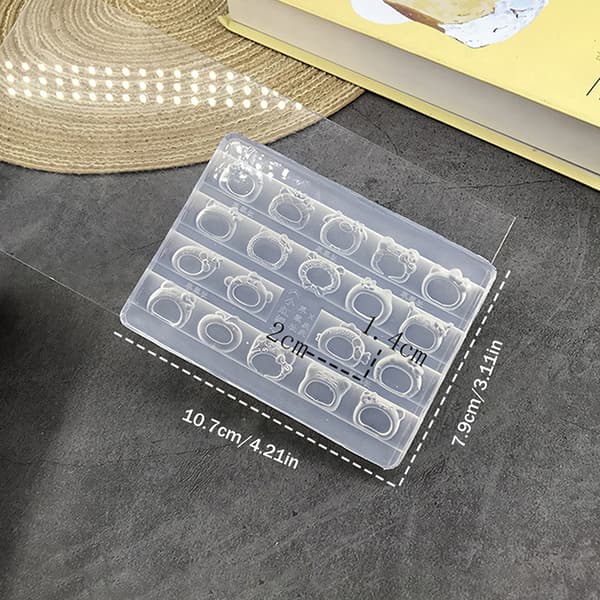 Tegneseriehætte 3D silikoneform neglekunst blød stemplingsplade