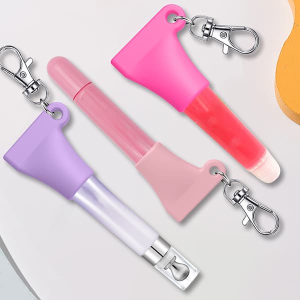 Brugervenlig Lipgloss Nøglering Hætte Robust Silikone Materiale F Rose red S