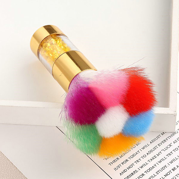 Rainbow Nail Art Dust Brush Soft Glitter Powder Cleaner Brush N RA03