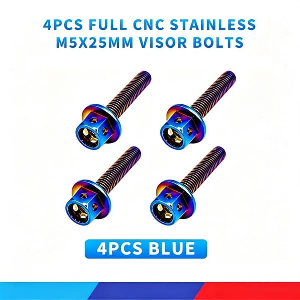4 st/set full CNC rostfritt M5X25mm visirbultar för NMAX / PCX Silver