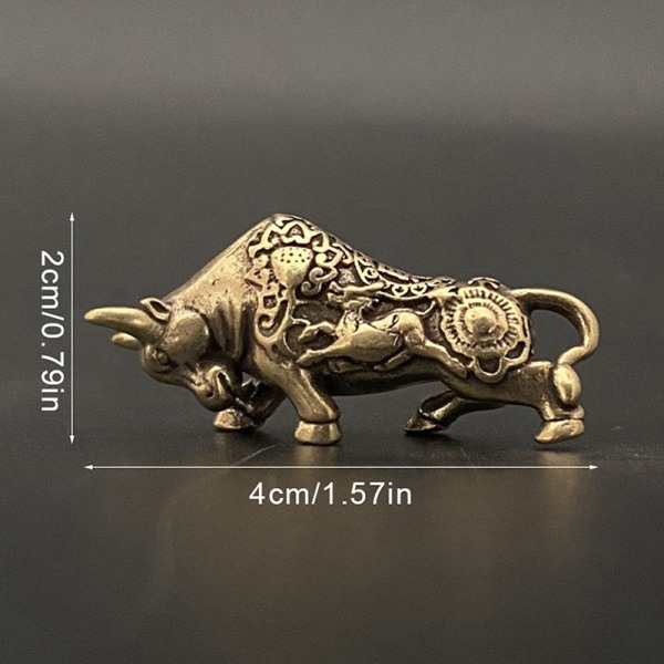 Messing Lucky Bullfighting Statue Hjem Ornamenter Kobber Dyr Mi