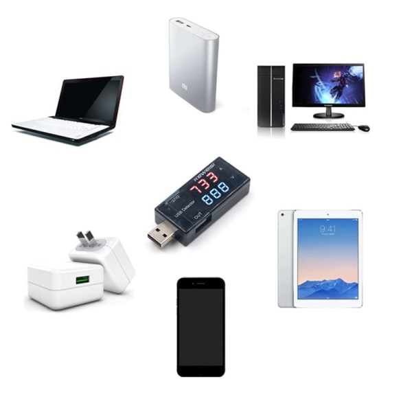 USB Strømspenning Ladedetektor Tester Batterivoltmeter