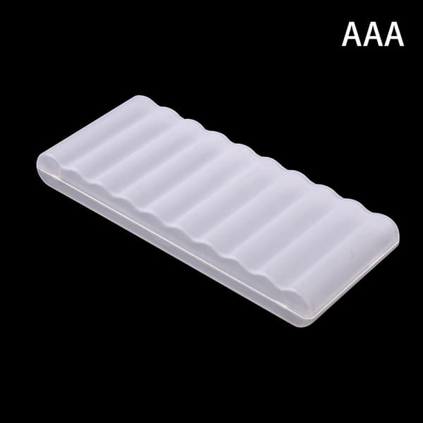 10 fack transparent plastbatteriförvaringslåda hård behållare AAA
