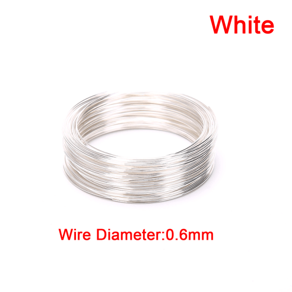 100 sirkler 0,6 mm Stål Memory Wire For Beading Bangle Armbånd White