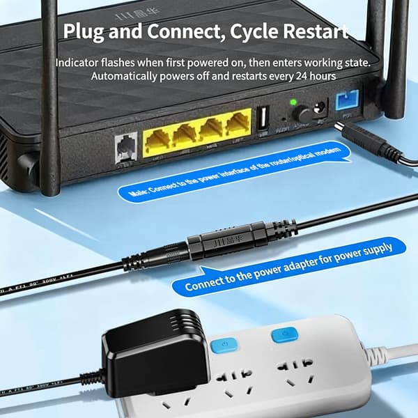 Ruter Auto Restart DC Strømkabel Smart Chip ABS-skall For 24t A1