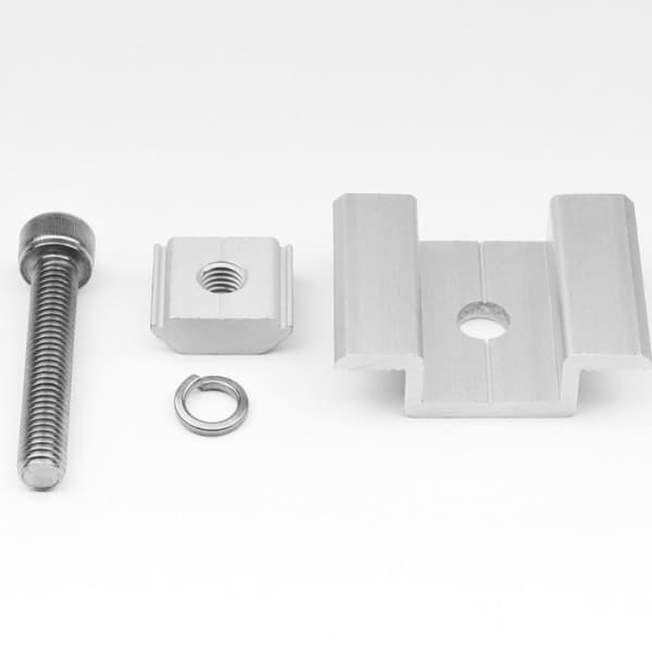Midterklemme til solpaneler i aluminium med rustbestandig overflade A2