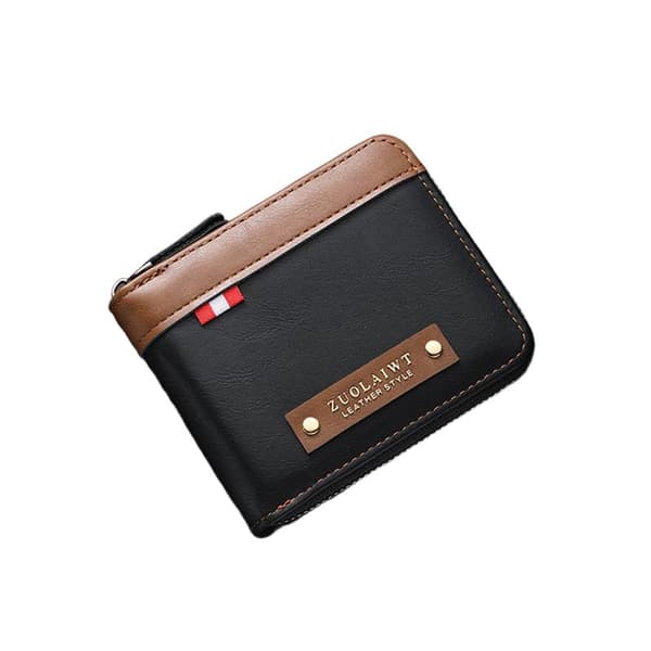 Retro kort lommebok for menn Light Coffee
