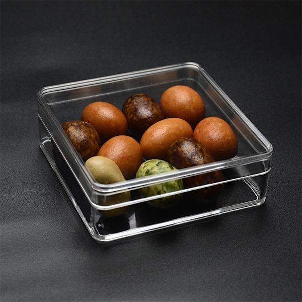 50ml Mini Small Square Transparent Plastic Oppbevaringsbokser Crysta