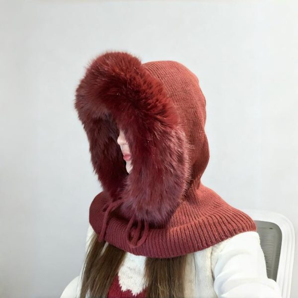 Dame Høst Vinter Polyesterfiber Strikket Lue Trendy Og Ve White