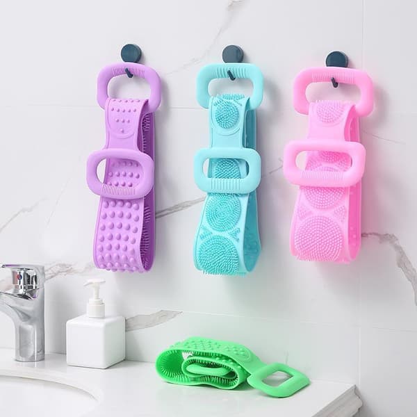 Silikone kropsskrubber rygmassager eksfolierende brusesvamp Purple