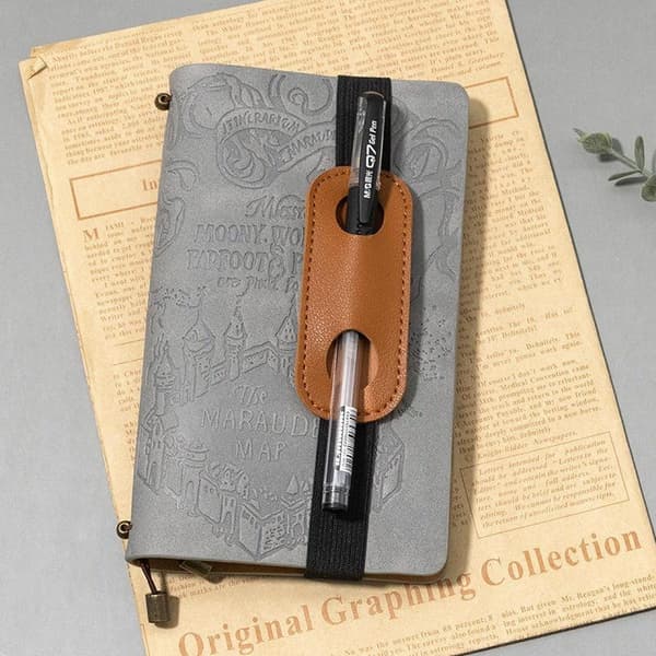 1 STK PU Læder Penneholder Med Elastik Kreativ Notesbog A1 brown 1pcs