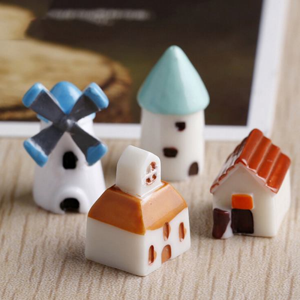 DIY vindmølle hus mini hage dekor mikro dukkehus ornament