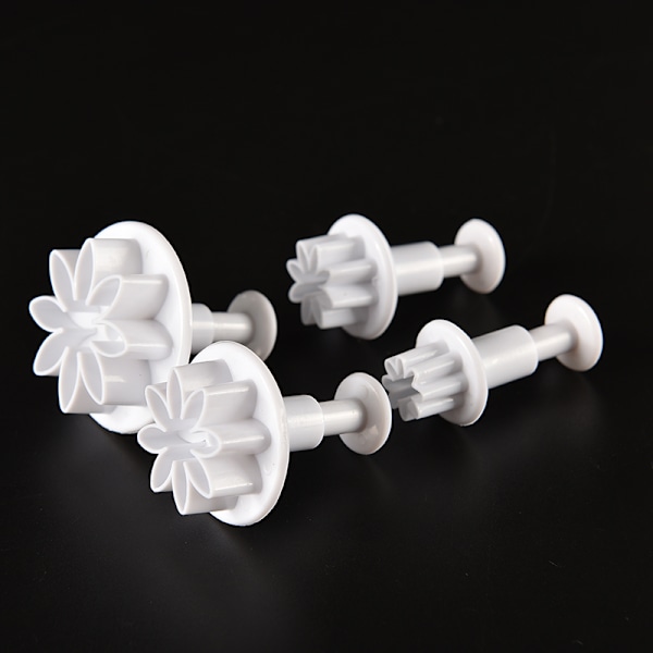 4X Tårta Fondant Sugarcraft Dekor Cookie Form Gjutform Plunger Präglingsverktyg
