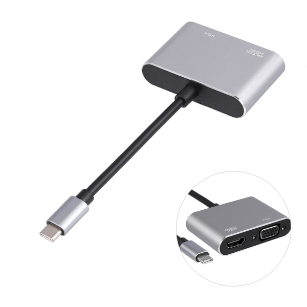 USB 3.1 Type C til VGA Multiport Adapter USB C til HDMI 4K UHD