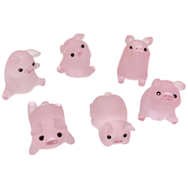 1/5 stk Mini Luminous Piggy Decor Car Dashboard Hjemmepynt D 5pcs