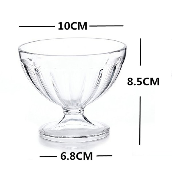 250 ml salatskål for Dessert Mill Shake Goblet Glass Preget I Clear