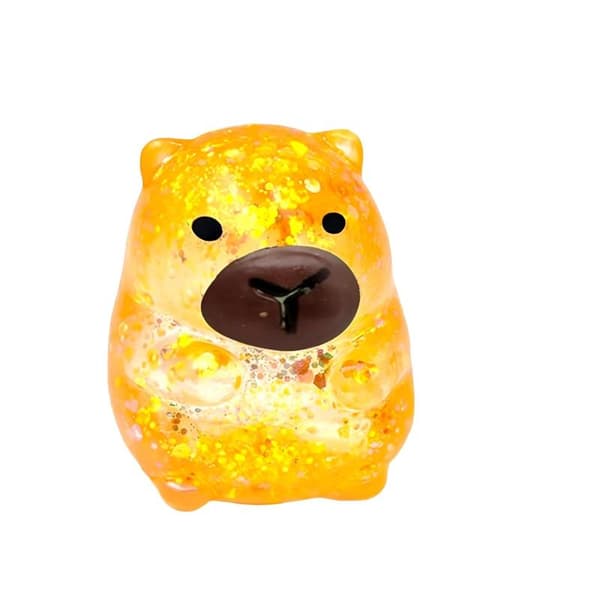 Tecknad kapybara dekompressionsleksak mjuk glittergummi fidgetleksak A3