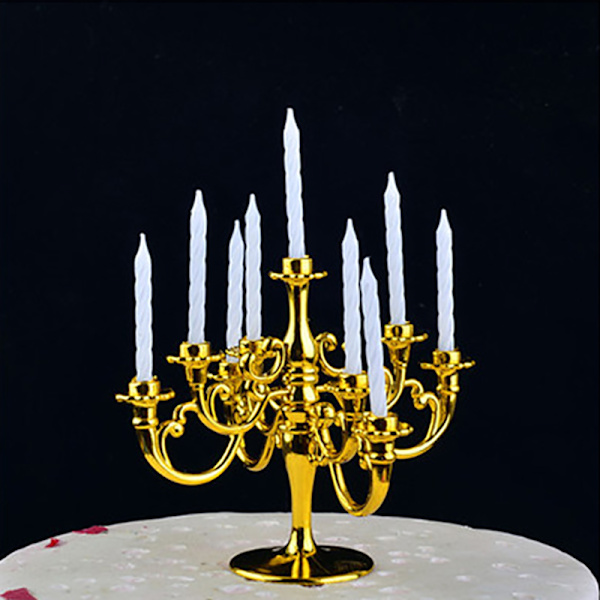 1Set stearinlys og lysestake bursdagskake lysestaker Gold