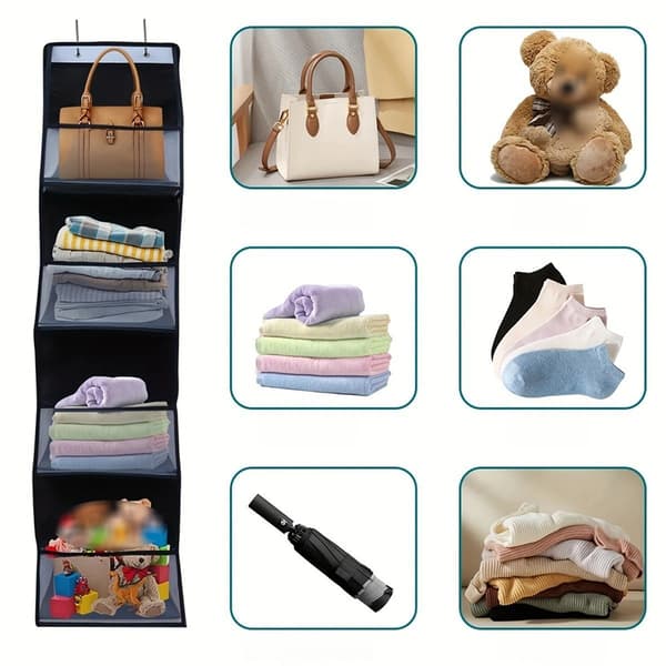 4 lag grå PVC oppbevaringshenger, multifunksjonell stoff S 005