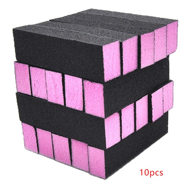 10 stk Nail Art Shiner Buffer Buffing Block Slibefil Pink