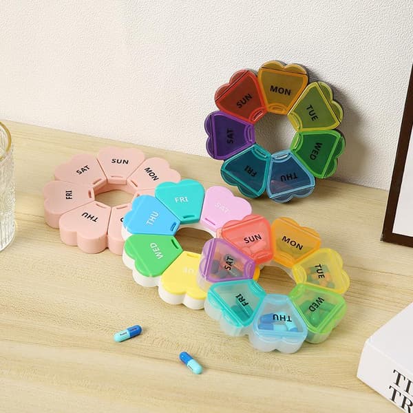 7 dager rund bærbar medisin pilleboks reise vitaminetui A2