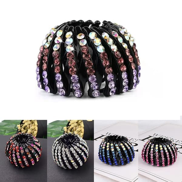 Dame Rhinestone Claw High Hestehale Clip Fast Spenne Claw Clip White