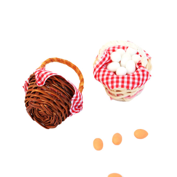 1Sett 1:12 Dukkehus Miniatyr Egg Basket Duck Egg Frame Kjøkken A