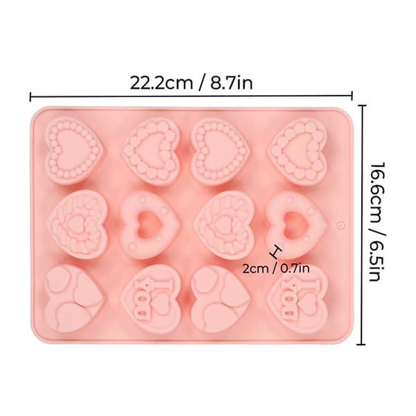 Hjerteformet silikonform 3D silikon bakeform for fondant S A2