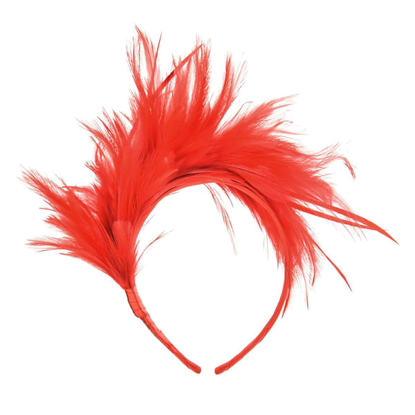 Fjäder Hårband Carnival Party Head Dekoration Dans Performan Red
