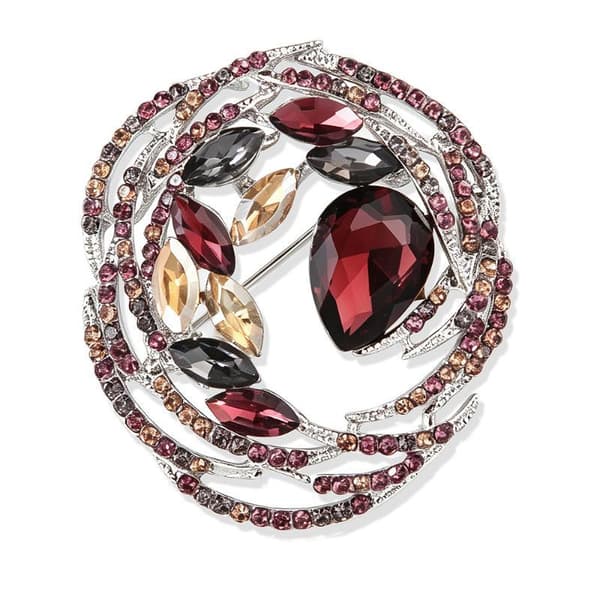 Mode Krystal Rhinestone Cirkel Broche Til Kvinder Frakke Smykker A1