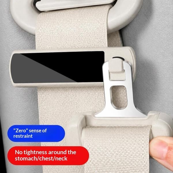 Justerbar bilbeltestopper ABS-tekstur Universal bilbelte Beige