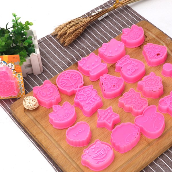 1 Par Cookie ters Plast e Cartoon Pressable kjeksform Bak H