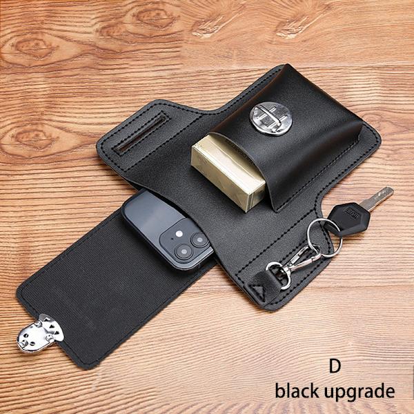 Mode Herr Multifunktions midjeväska Utomhusresor Sport Mobi black upgrade