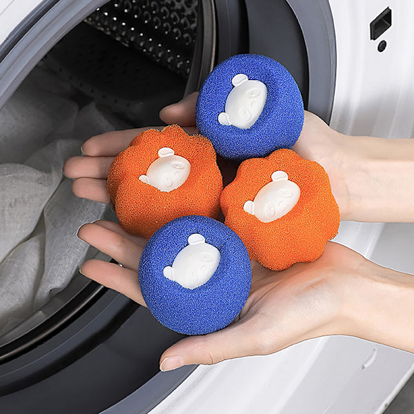 1/5 stykker Gjenbrukbart vaskehus Rengjøringshus for loballfjerner Orange 5PCS
