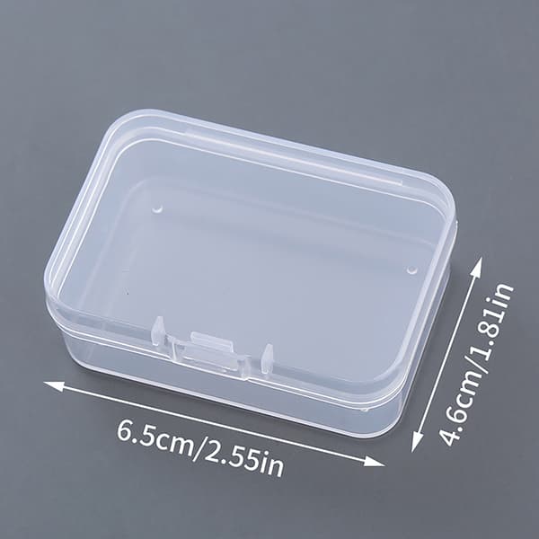 2PC Transparent Plast Oppbevaring Smykkeskrin Beholder For Perler 2PCS